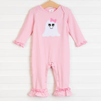 Ghoul Friend Applique Romper, Pink