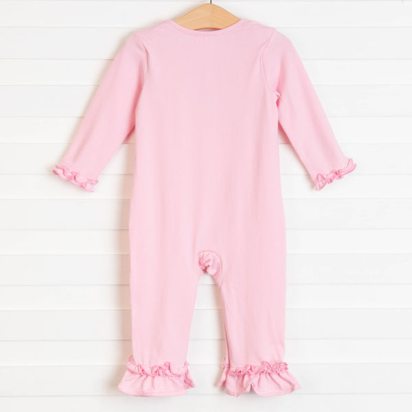 Ghoul Friend Applique Romper, Pink