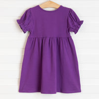 Spooky Spider Applique Dress, Purple