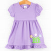 Tulip Trio Applique Dress, Purple