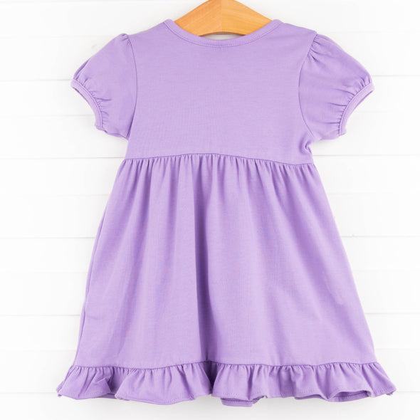 Tulip Trio Applique Dress, Purple