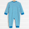 Boo! Ghost Boy Romper, Blue Stripe