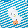 Boo! Ghost Boy Romper, Blue Stripe