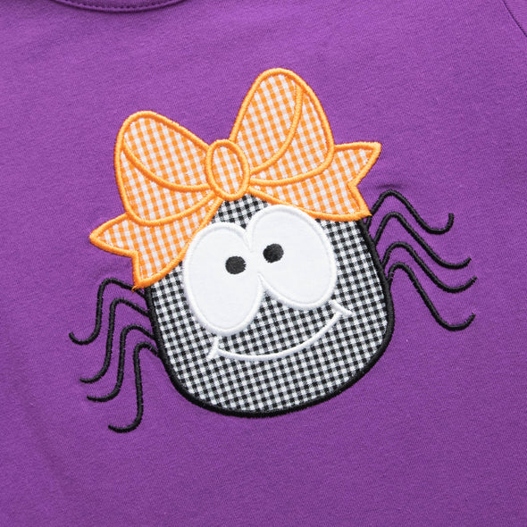 Spooky Spider Applique Girl Romper