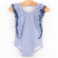 Nautical Navy Stripes One Piece, Navy