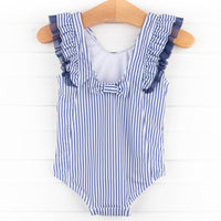 Nautical Navy Stripes One Piece, Navy