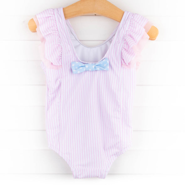 Rose Stripe One Piece, PInk