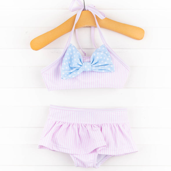 Rose Stripe Bikini, Pink