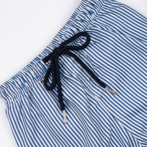 Nautical Navy Stripes Swim Trunks, Navy