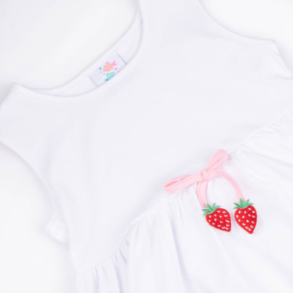 Strawberry Sweetness Cover Up, White