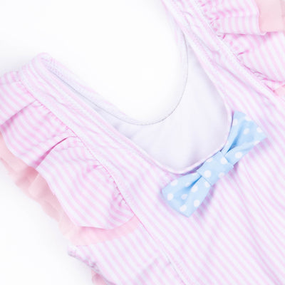 Rose Stripe One Piece, PInk