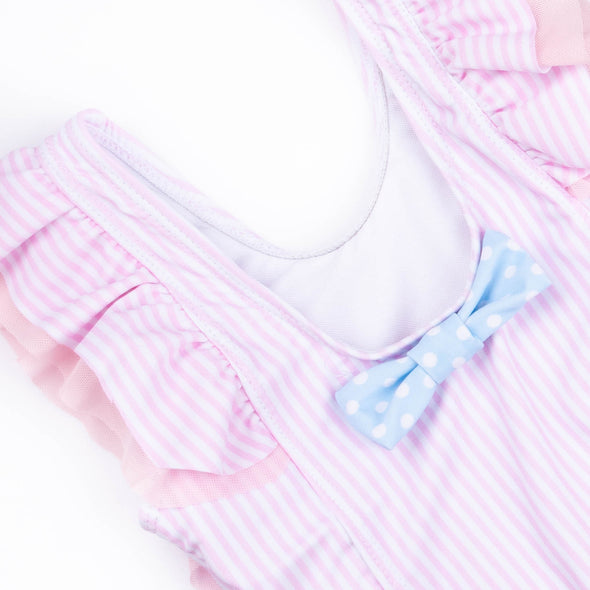 Rose Stripe One Piece, PInk