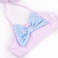 Rose Stripe Bikini, Pink