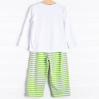 Lucky Day Applique Pant Set, Green