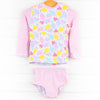 Fruit Stand Favorites Rashguard Bikini, Pink