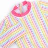 Sorbet Striped Long Sleeve One Piece Rashguard, Pink