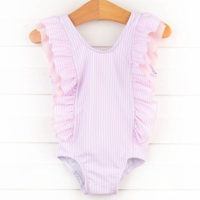 Rose Stripe One Piece, PInk