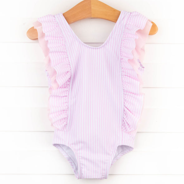 Rose Stripe One Piece, PInk