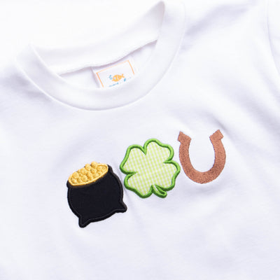 Lucky Day Applique Pant Set, Green