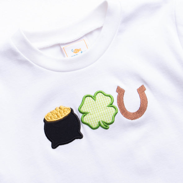 Lucky Day Applique Pant Set, Green