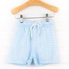 Clear Waters Gingham Swim Trunks, Blue
