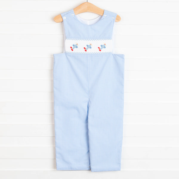 Soaring Smocked Jon Jon, Blue