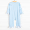 Stand Tall Applique Ruffle Romper, Blue