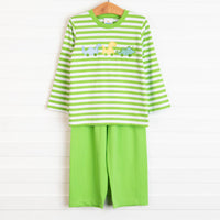 Dino Parade Applique Pant Set, Green