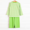 Dino Parade Applique Pant Set, Green