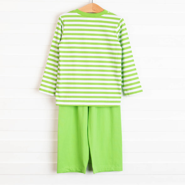 Dino Parade Applique Pant Set, Green