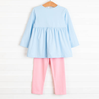 Dragonfly Dreams Applique Legging Set, Blue