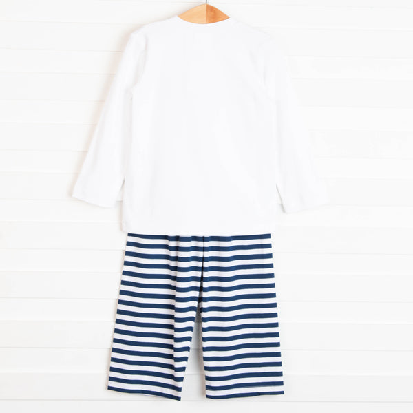 Summer Camp Applique Pant Set, Navy