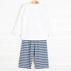 Summer Camp Applique Pant Set, Navy