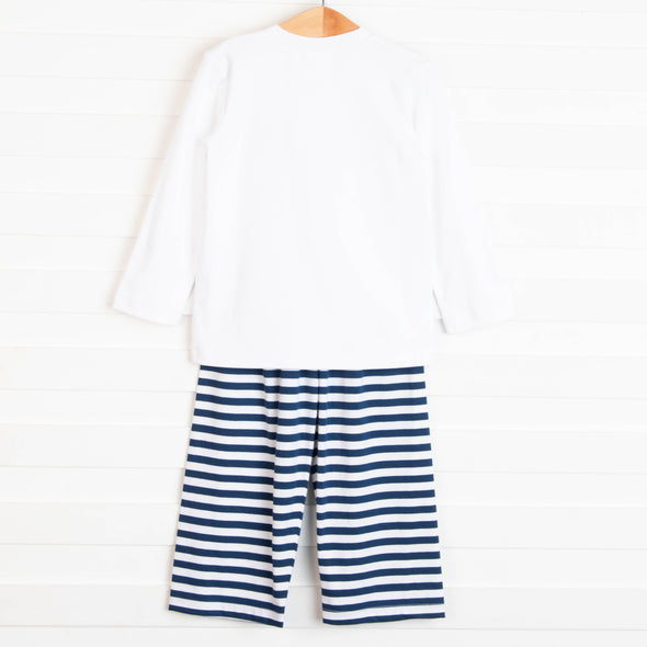 Summer Camp Applique Pant Set, Navy