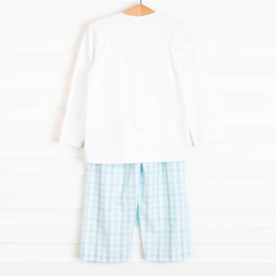 Little Helper Smocked Pant Set, Blue