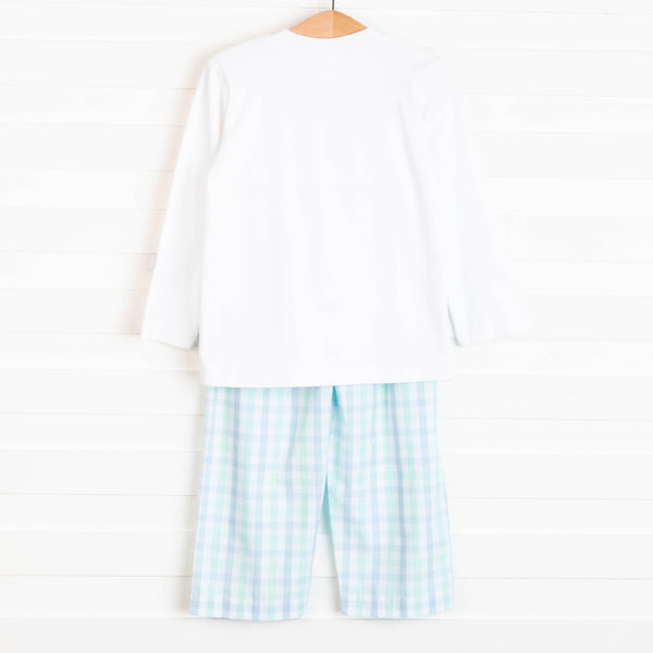 Little Helper Smocked Pant Set, Blue