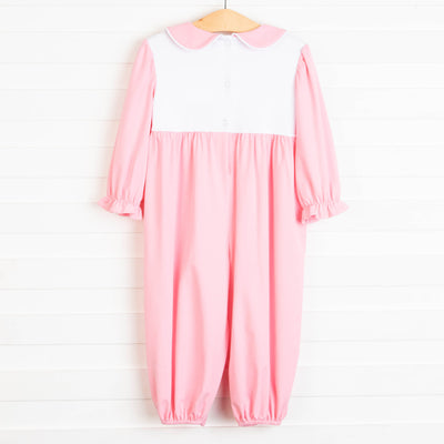 Zoo Express Embroidered Romper, Pink