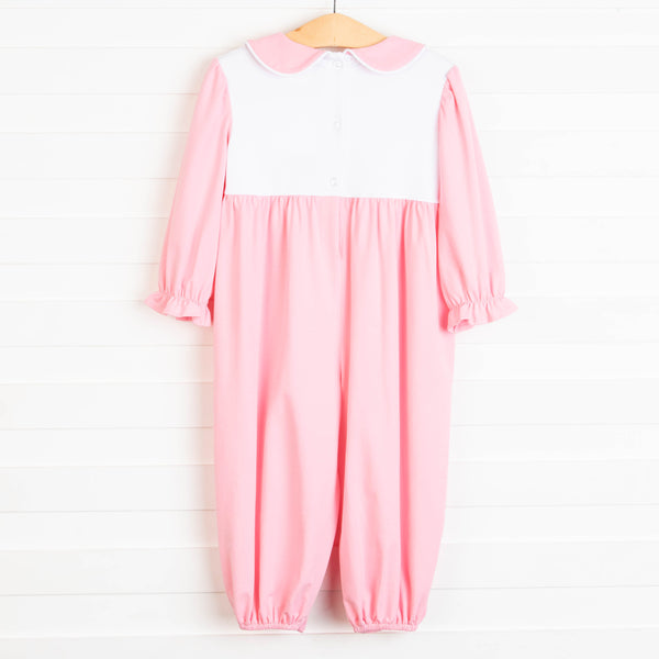 Zoo Express Embroidered Romper, Pink