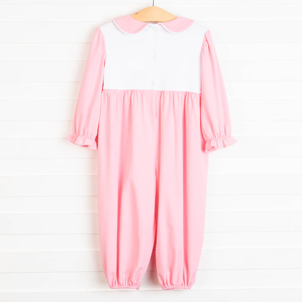Zoo Express Embroidered Romper, Pink