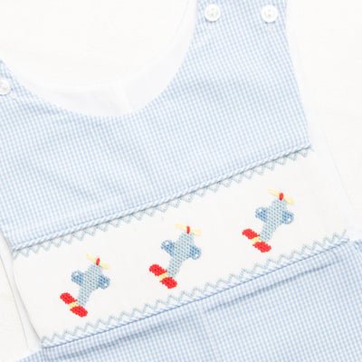 Soaring Smocked Jon Jon, Blue