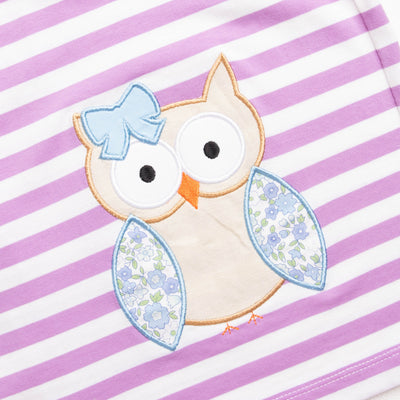 Owl Be There Applique Dress, Purple