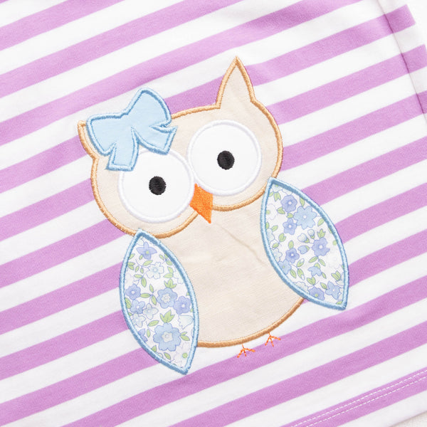 Owl Be There Applique Dress, Purple