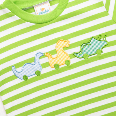 Dino Parade Applique Pant Set, Green