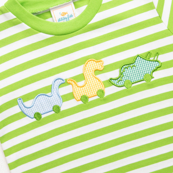 Dino Parade Applique Pant Set, Green