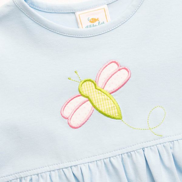Dragonfly Dreams Applique Dress, Blue