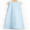 Whale Watching Applique Dress, Blue