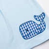 Whale Watching Applique Dress, Blue