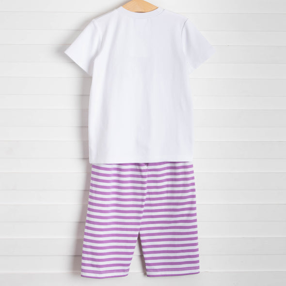 Fleur de Fun Embroidered Pant Set, Purple