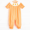 Candy Corn Cutie Smocked Bubble Romper, Orange