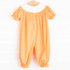 Candy Corn Cutie Smocked Bubble Romper, Orange